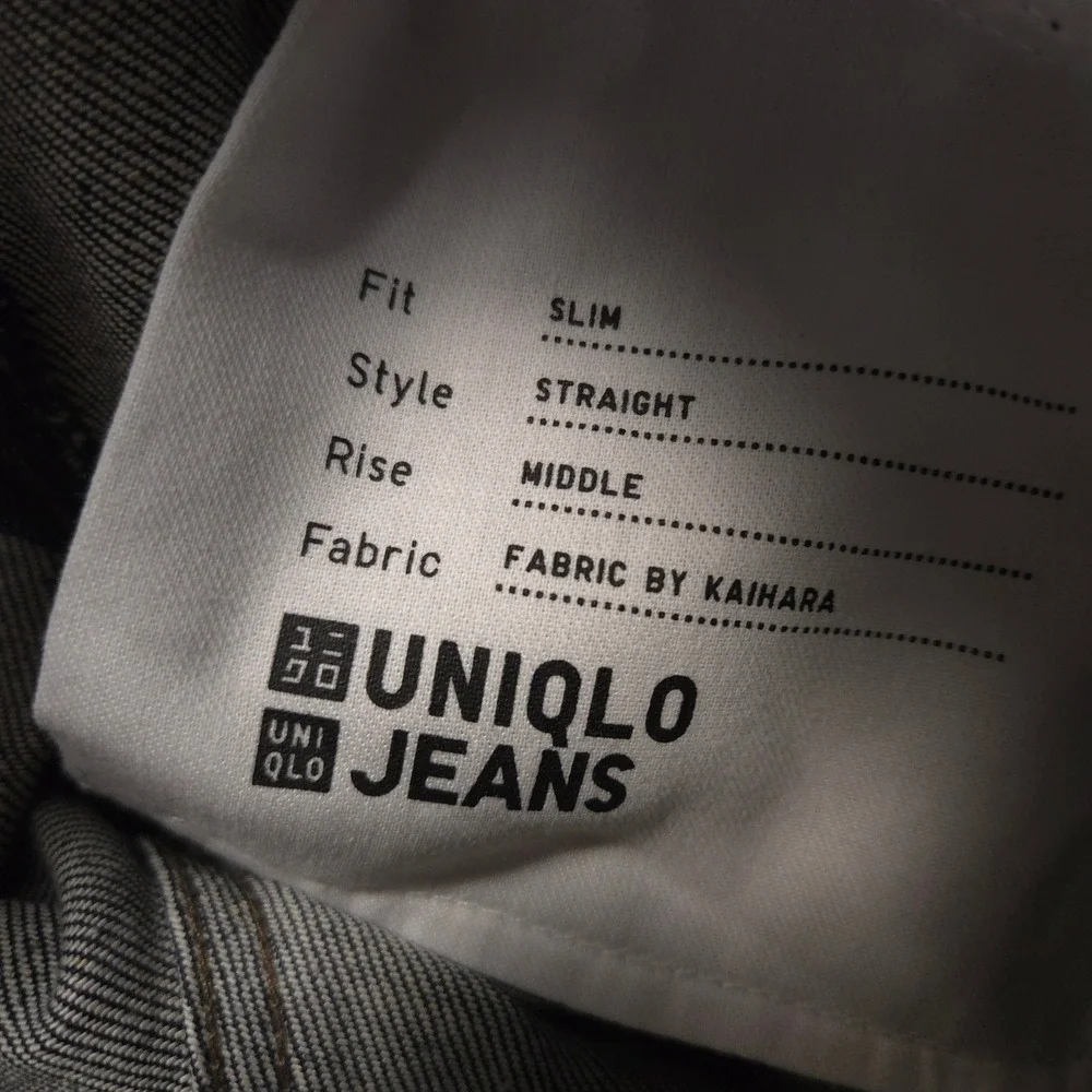 Uniqlo Jeans Mens 29X34 Blue Stretch Selvedge Slim Straight Kaihara Japan Denim